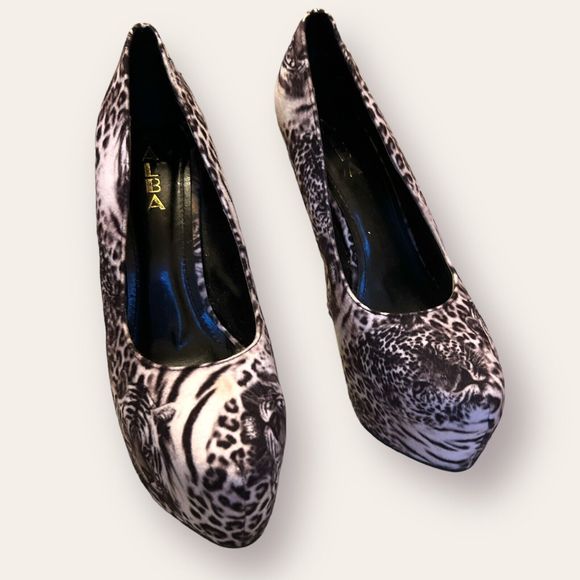 ALBA SAFARI Women Size 10 Tigers Tall Heel Platform Shoes Stilettos Dancer Club - Picture 2 of 12